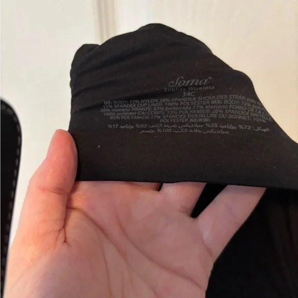 Soma Enbliss Wireless Bra Black 34C - Picture 6 of 6